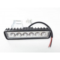 Фара дополнительная светодиодная влагозащитная - 6 LED с креплением, прямоугольная 150*37мм