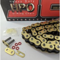 Цепь привода квадроцикла мотоцикла (сальниковая) усиленная 428H O-ring 136 звеньев (JT Япония) Gold