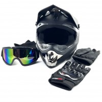 Шлем кроссовый очки подшлемник перчатки мотоцикла квадроцикла ATV набор