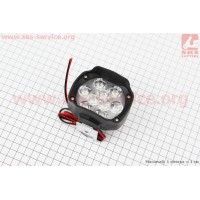 Фара дополнительная светодиодная влагозащитная - 9 LED,  (80*65mm) с креплением
