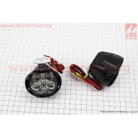 Фара дополнительная светодиодная влагозащитная - 6 LED с креплением, к-кт 2шт 64*52мм
