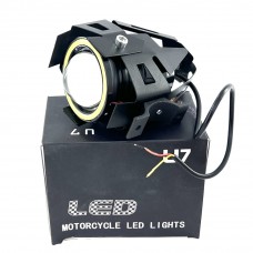 Фара LED линза с ободком ангельский глаз дополнительная квадроцикла мотоцикла