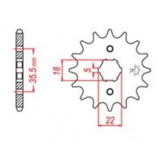 Звезда передняя 428H-14T (вал 22 шлиц 5мм)