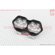 Фара двойная дополнительная светодиодная влагозащитная - 18 LED,  (146* 62mm) с креплением, тип 1