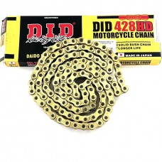 Цепь усиленная 428НD 118 звеньев привода колеса с замком DID