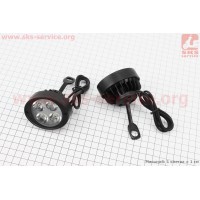 Фара дополнительная светодиодная влагозащитная (65*55mm) - 4 LED с креплением под зеркало, к-кт 2шт