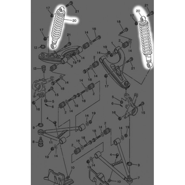 Амортизаторы комплект 4 шт для квадроцикла Speed Gear / Hisun 500–700